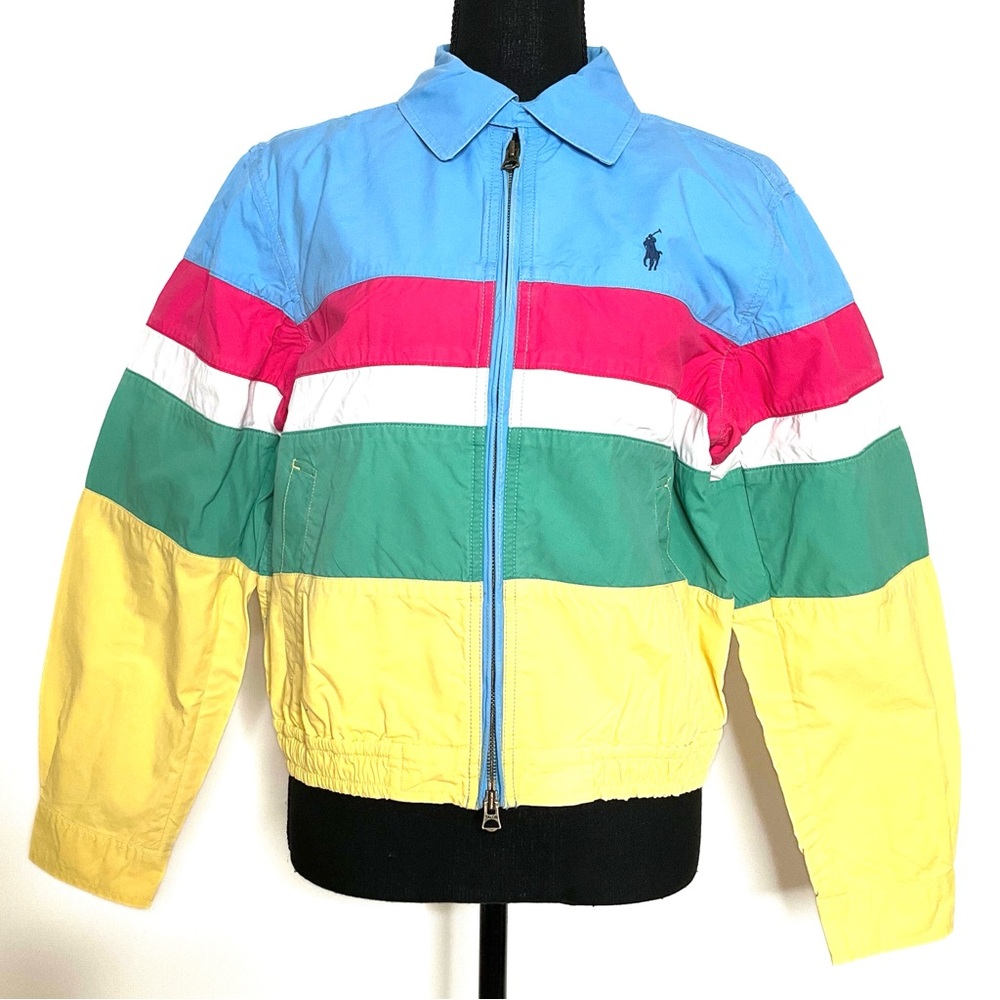 Lauren Ralph Lauren Color-block Windbreaker Jacket Womens SZ S Retro Streetwear
